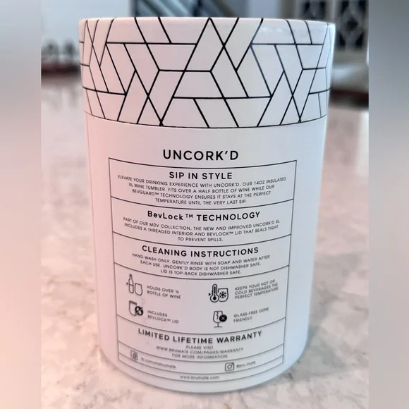 NWT BrüMate Uncork'd Wine Tumbler XL in Blush - Picture 6 of 7